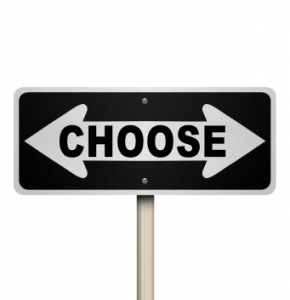 Choose Two-Way Road Sign - Isolated