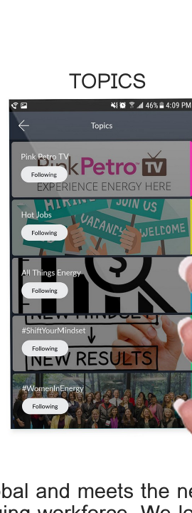 Pink Petro app — Topics